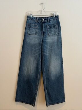 Free Assembly High Rise Wide Leg Denim Jeans in Light Blue Size 6